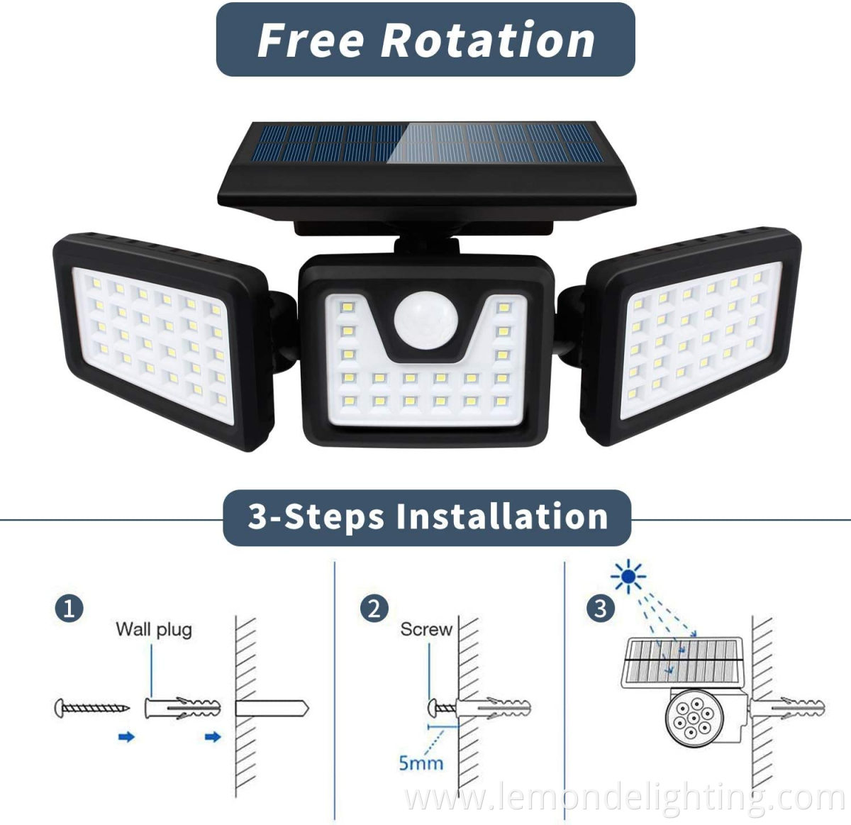 Solar-Powered Motion Sensor Garden Wall Light 